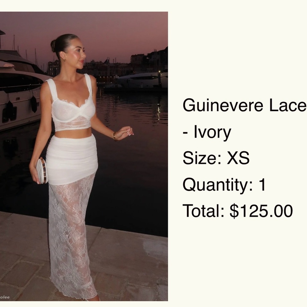 Meshki Ivory Lace Strapless Dress